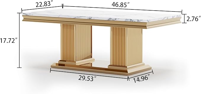 White Golden Coffee Table