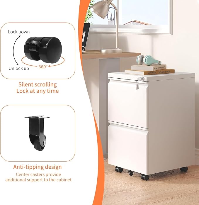 Matte-white 2-drawer Mobile