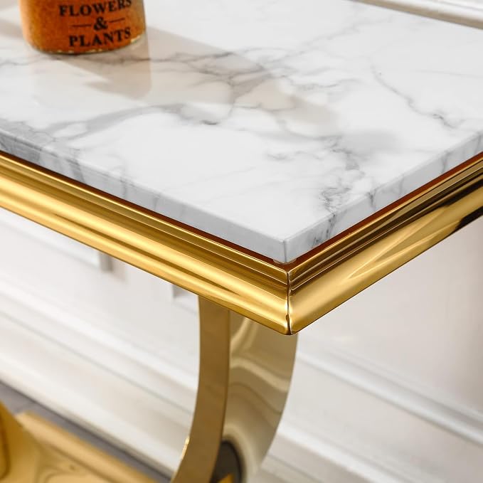 End Table - White Gold Base