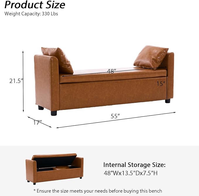 Faux Leather - Camel Brown - 55\
