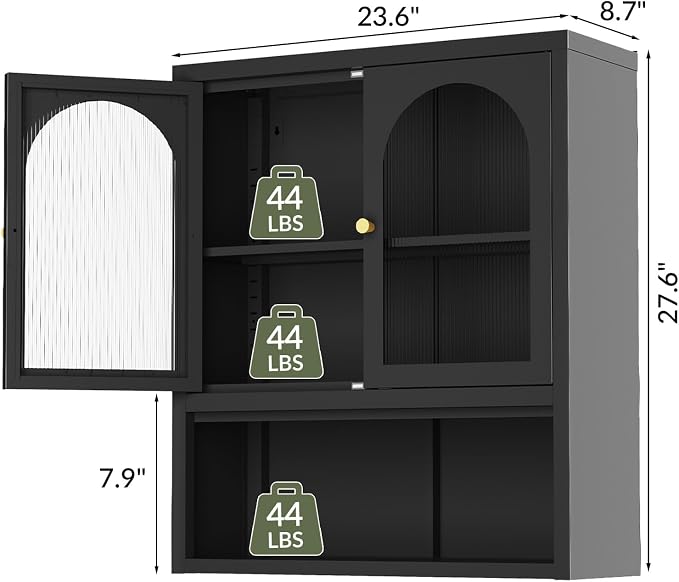 Black-fluted Glass Doors