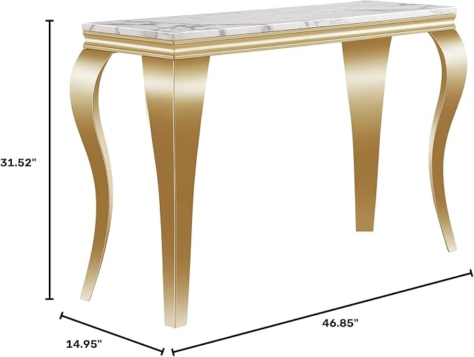 Console Table - White Gold Base