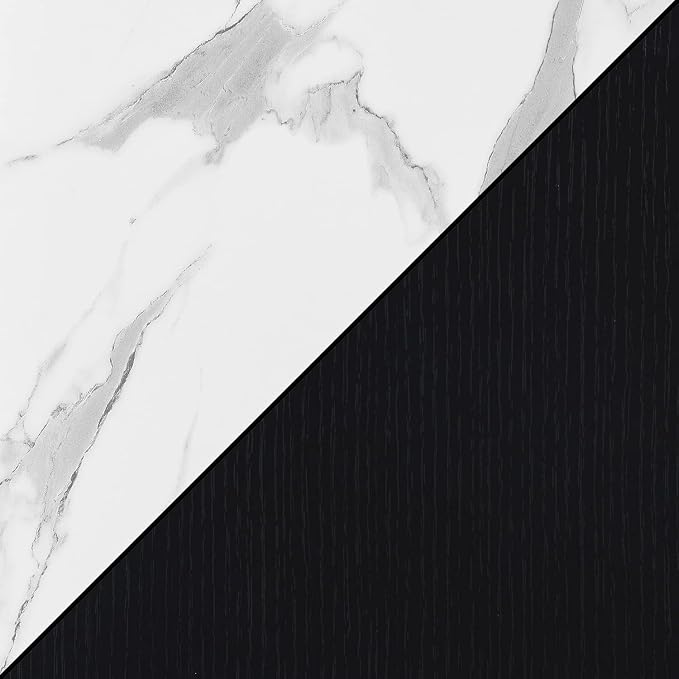White Faux Marble and Black