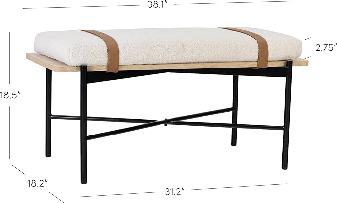 White Boucle/Light Oak/Matte Black