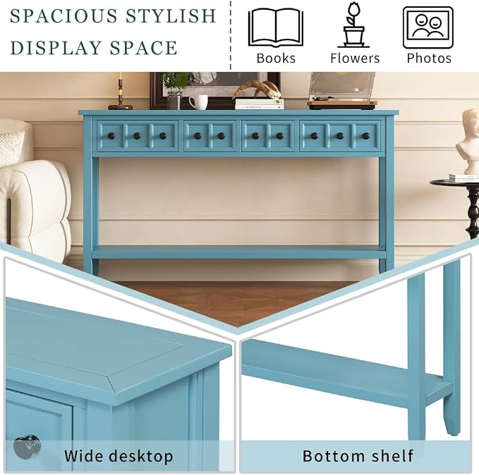 Turquoise Green + Solid Wood/
