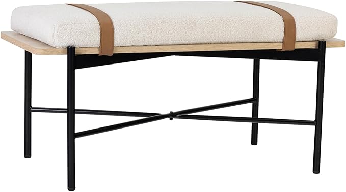 White Boucle/Light Oak/Matte Black