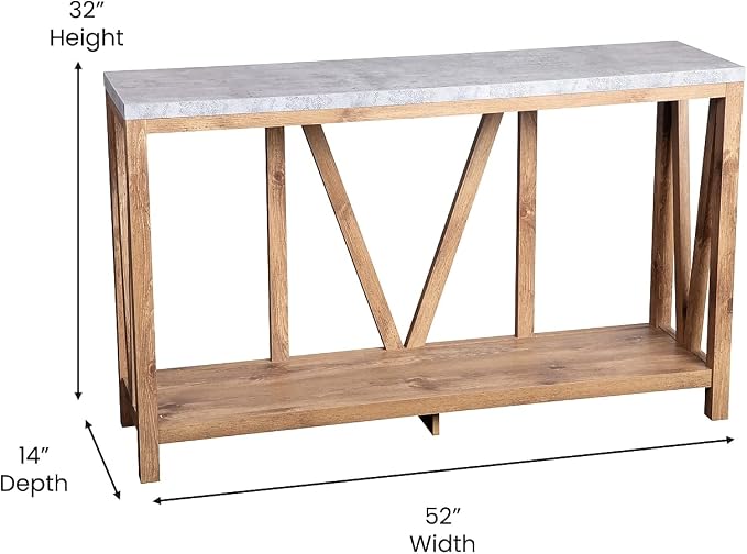Concrete Top/Warm Oak Frame