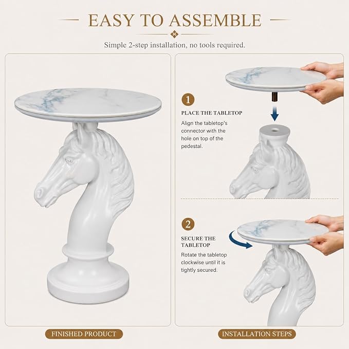 Large White Horse Table