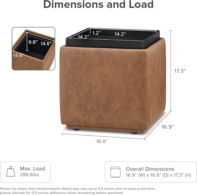 Brown Pu Leather, Cube