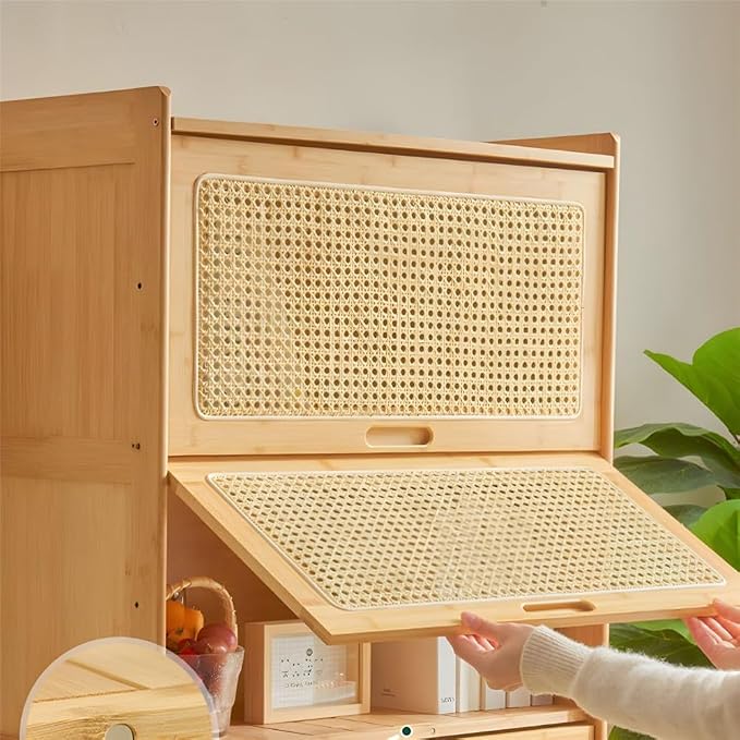 Door Material: Rattan; Color: Wood