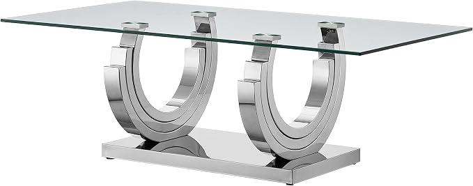 Silver - Coffee Table (Three Semi-circular Base)