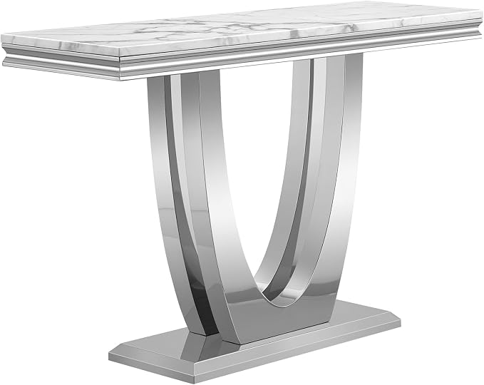 Console Table,white&silver-3