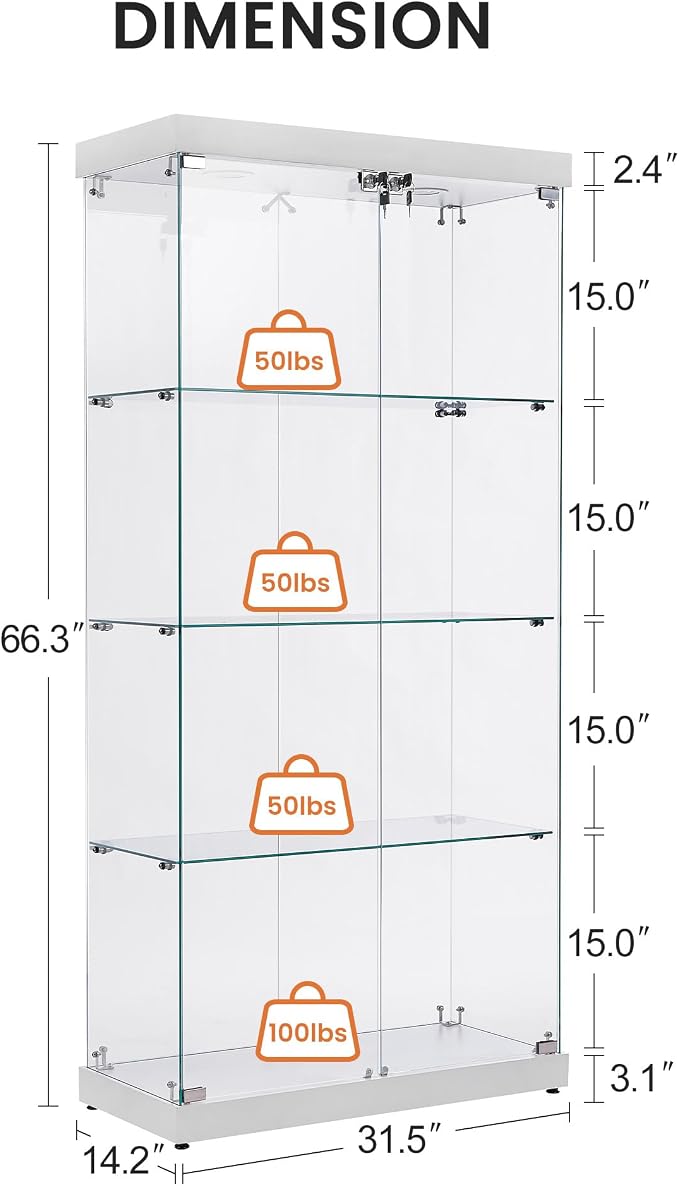 66.3'' 4-layer Double Door White