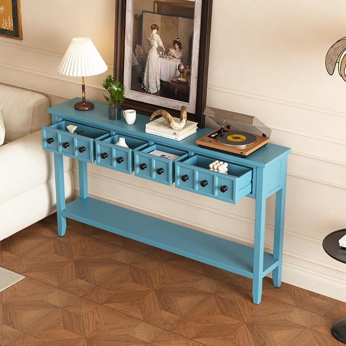 Turquoise Green + Solid Wood/