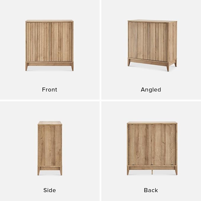 Oak Wave Fluted Cabinet