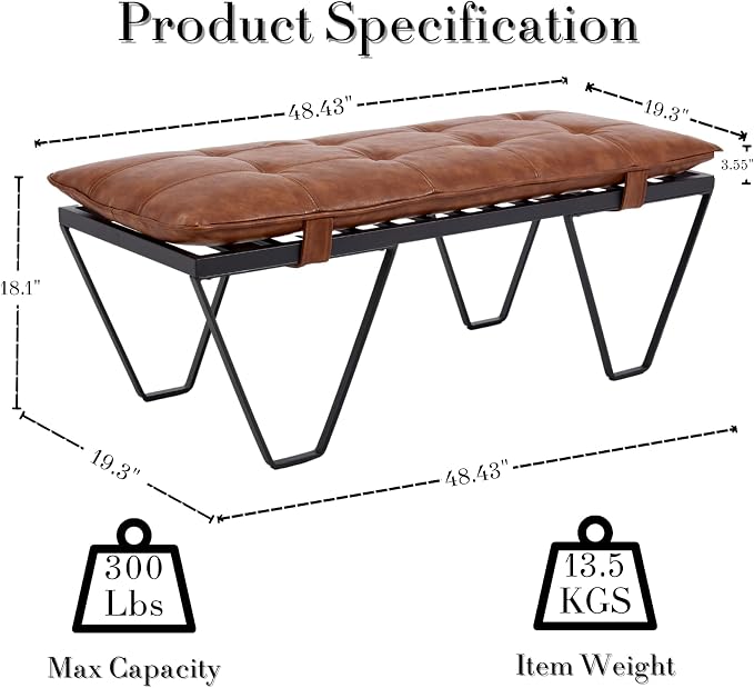 Brown Leather, Black Frame