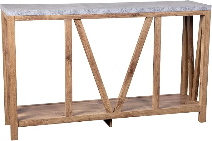 Concrete Top/Warm Oak Frame