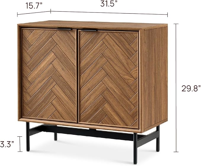Walnut Herringbone Cabinet