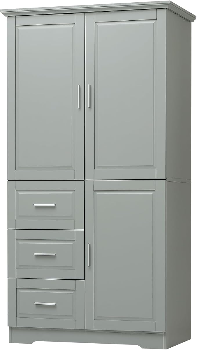 Grey, Wide Storage Cabinet
