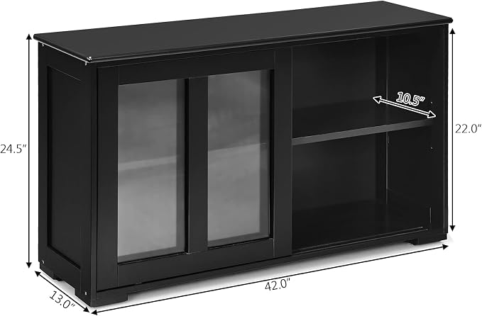 Black/Glass Sliding Door