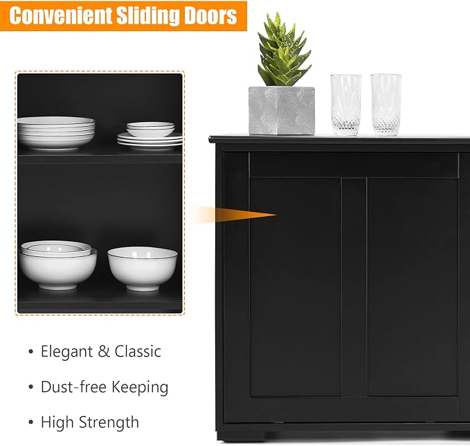 Black/Wooden Sliding Door