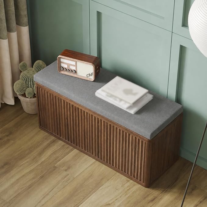 2 Door Shoe Bench-walnut