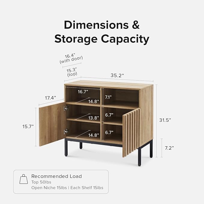 Oak Fluted Cabinet