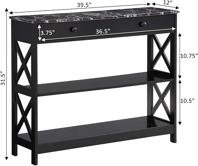 Black Faux Marble/Black