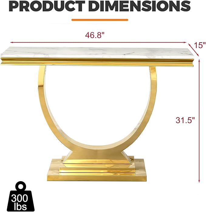 Style1:console Table-white &Gold