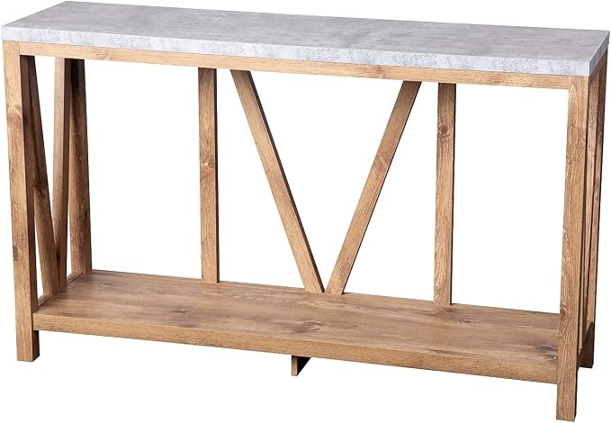 Concrete Top/Warm Oak Frame
