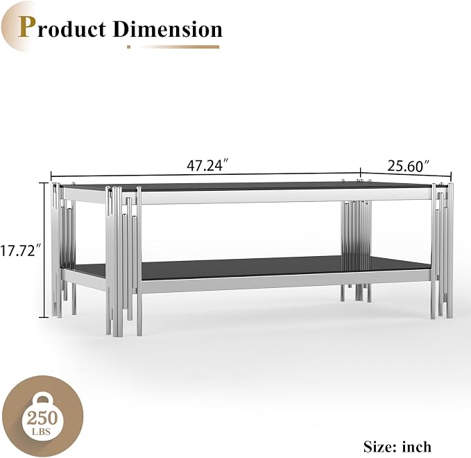 Black Silver-coffee Table