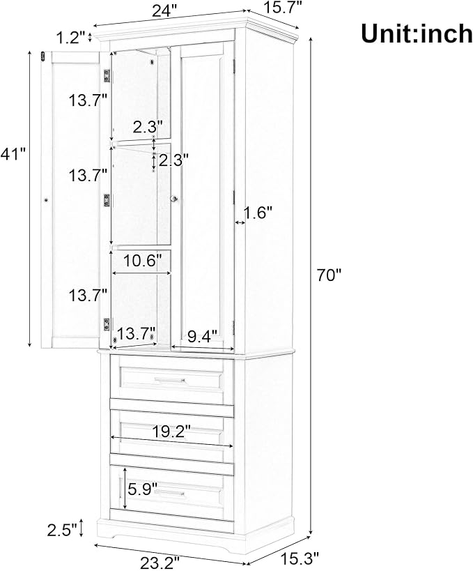 Grey 3 Drawers