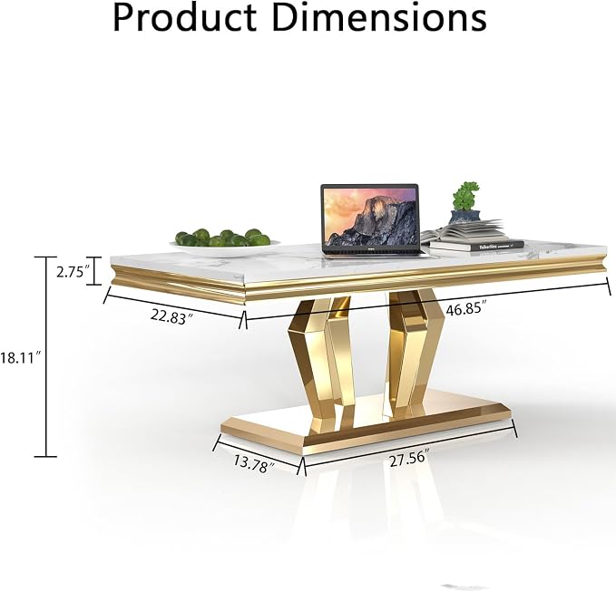 White&gold-coffee Table