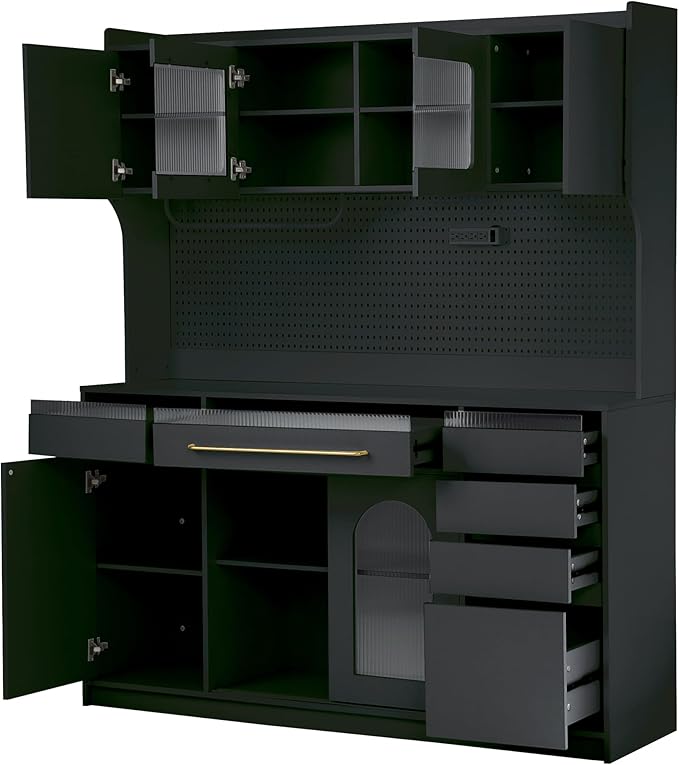 Black + Glass + Mdf + Farmhouse