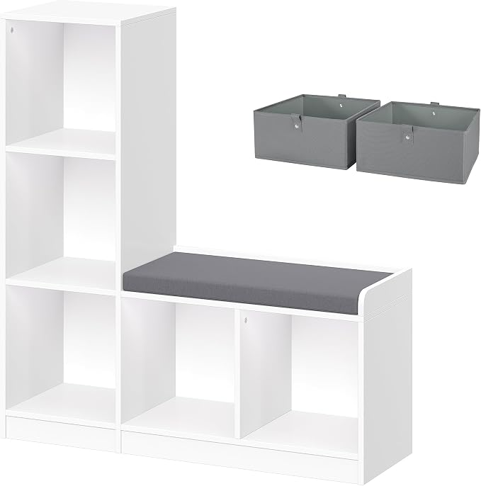 White With 2 Gray Bins