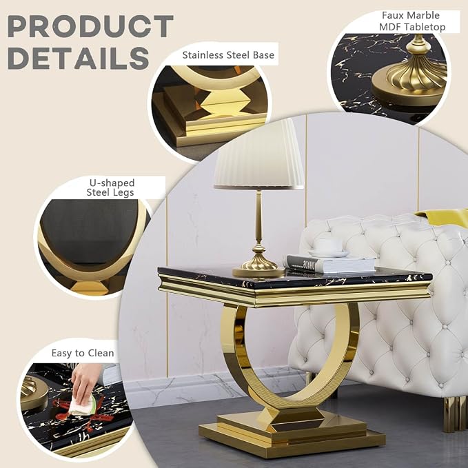 Console Table,black&gold