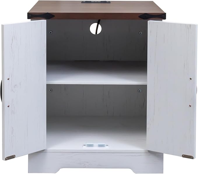 White + Deep Walnut