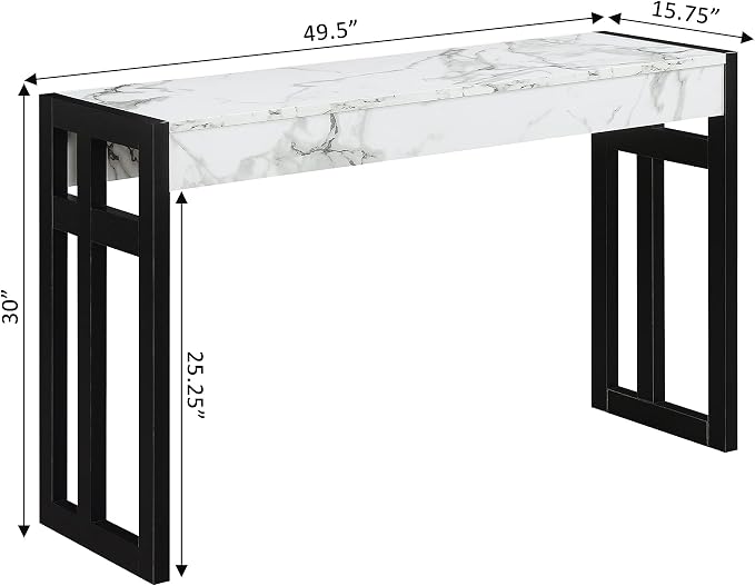 White Faux Marble/Black