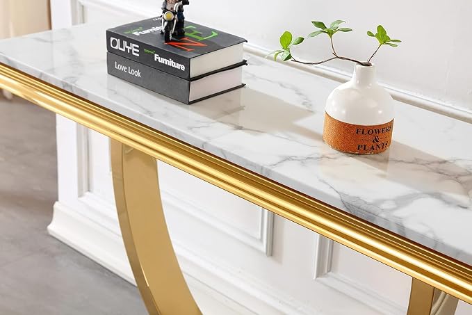 Console Table - White Gold Base