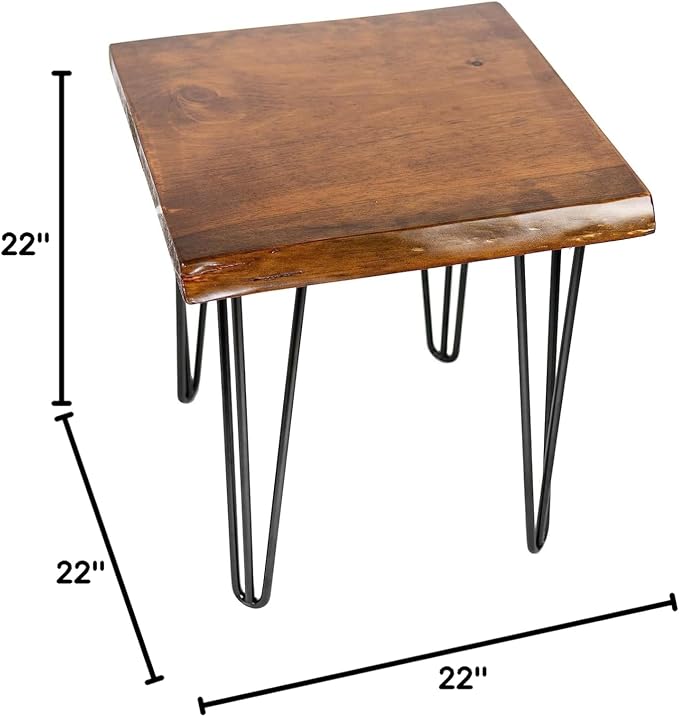 Honey Pine Finish + Black Hairpin Legs