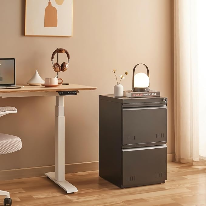 Matte-black 2-drawer Vertical
