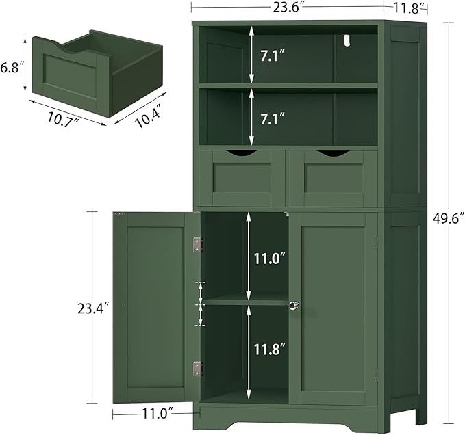 Green, 2 Drawers