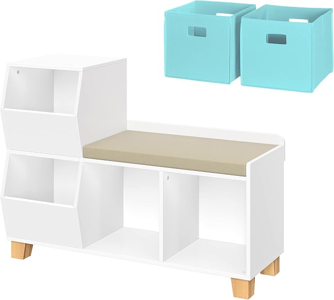 White With 2 Aqua Bins