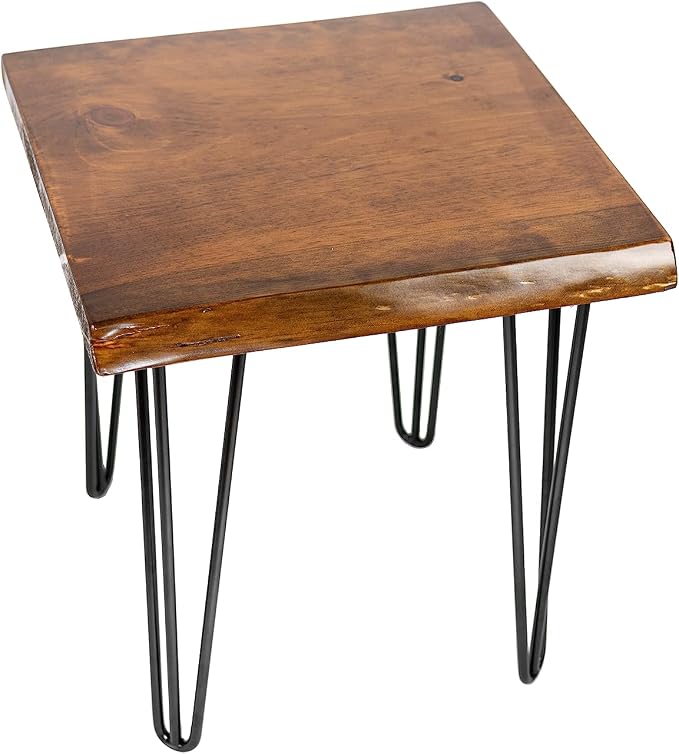 Honey Pine Finish + Black Hairpin Legs