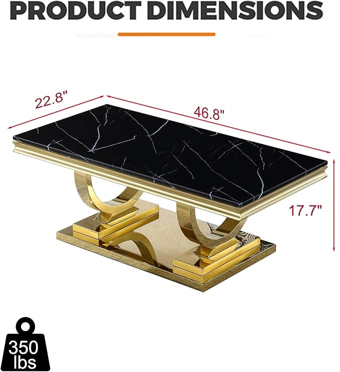 Style1: Coffee Table-black &Gold