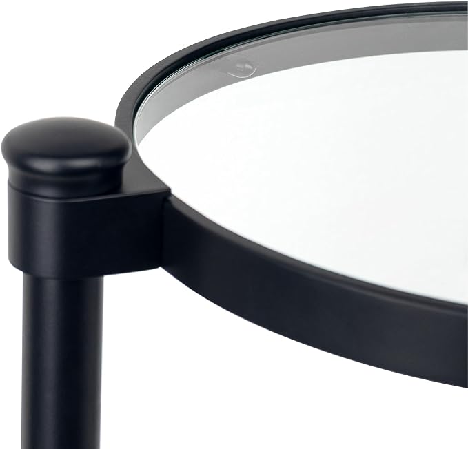 Black With Tempered Glass Top