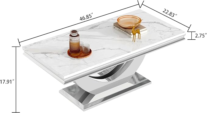 White Silver Coffee Table