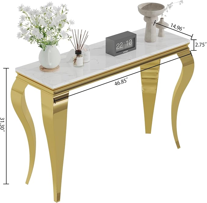 Console Table - White Gold Base