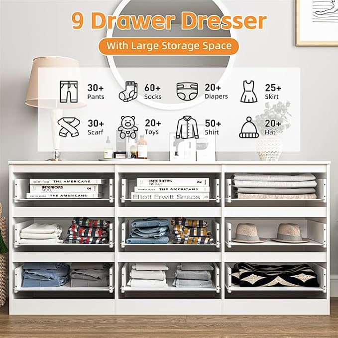 White-9 Drawers