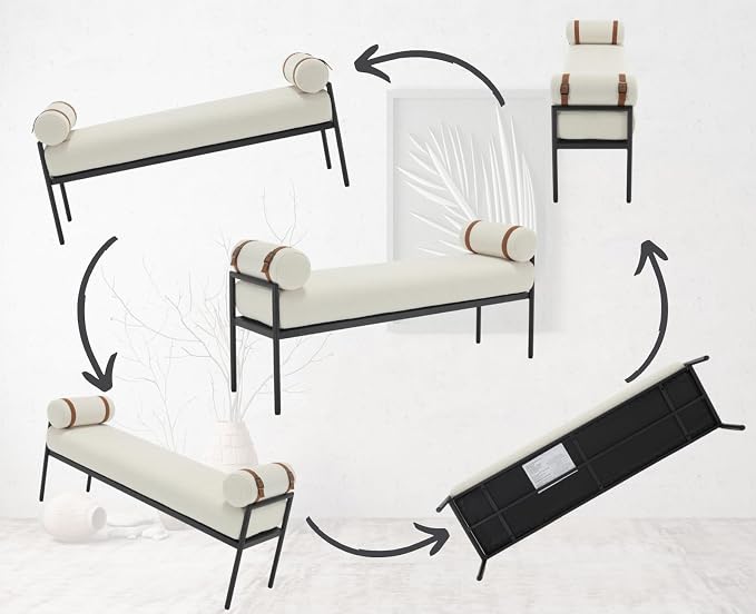 White Sherpa Seat-brown Leather Strap